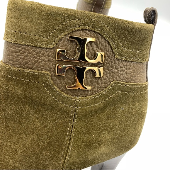 NEW! Tory Burch Alaina Olive Green Suede Boots - Picture 5 of 15